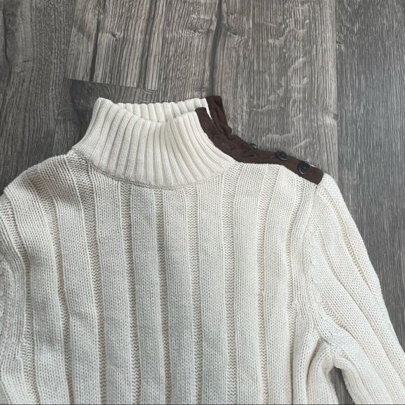 Revolve Ralph Lauren Jeans Ribbed Cream Turtleneck Sweater - Picture 11 of 15